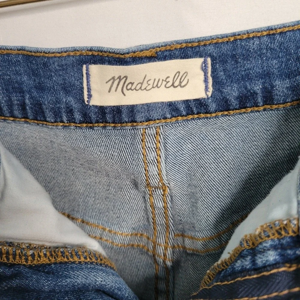 Madewell Denim Shorts Womens 31 Blue High Rise Cutoff‎ Raw Hem Medium Wash